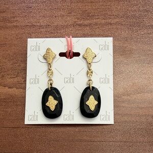 CAbi Hanover Earrings - Black and Gold Oval Earrings